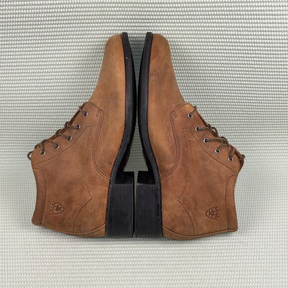 Ariat Lacer Brown Leather Lace Up Western Roper Boots Women’s Size 10B 12225 - Picture 7 of 10